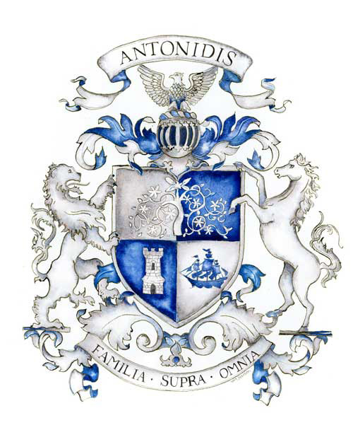 hand painted family crest