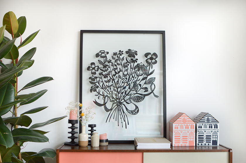 Bouquet paper cut