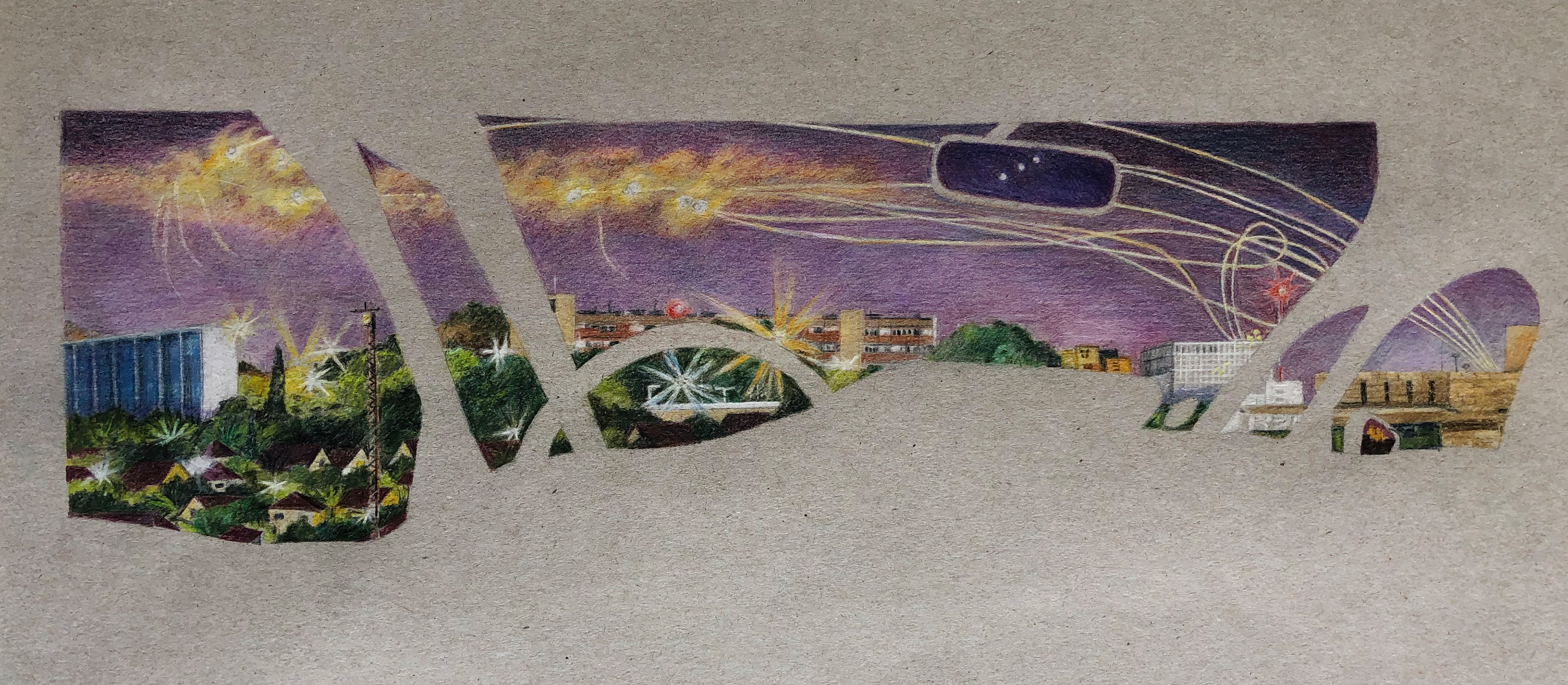Friendly Fire, Color Pencil, 42 cm x 26 cm 2020