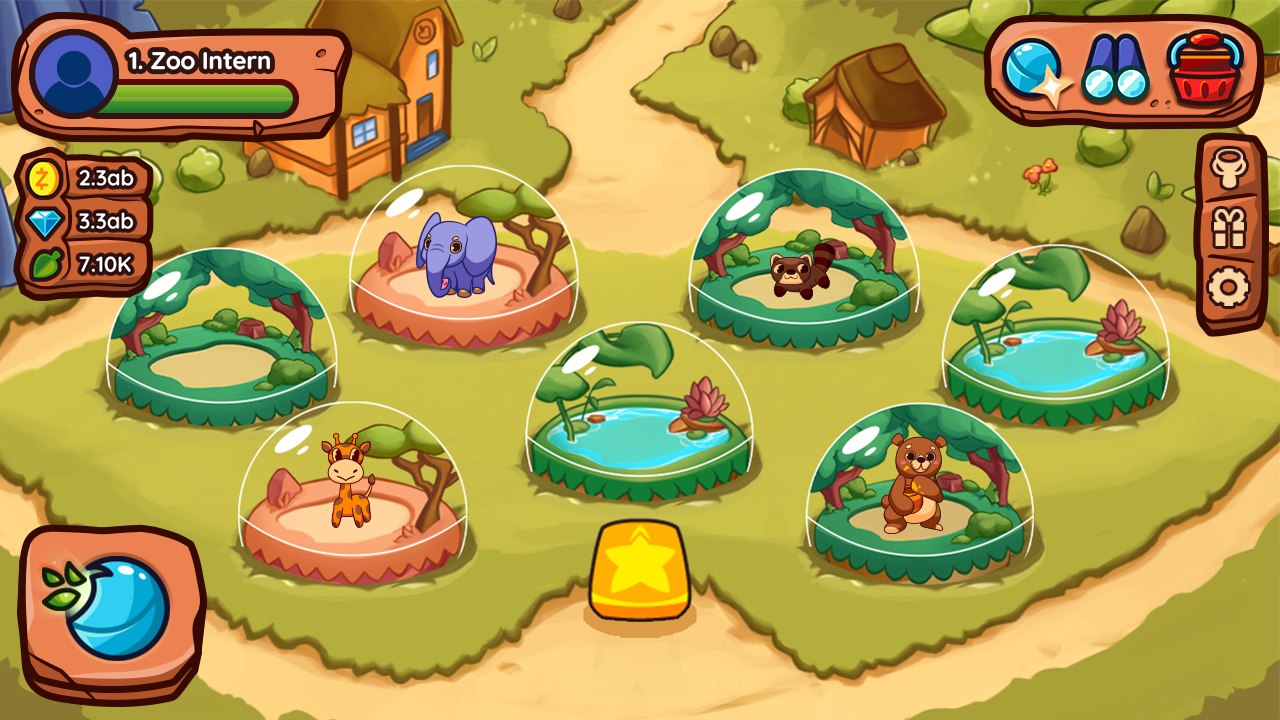 Mainscreen with UI, Animals and Habitats