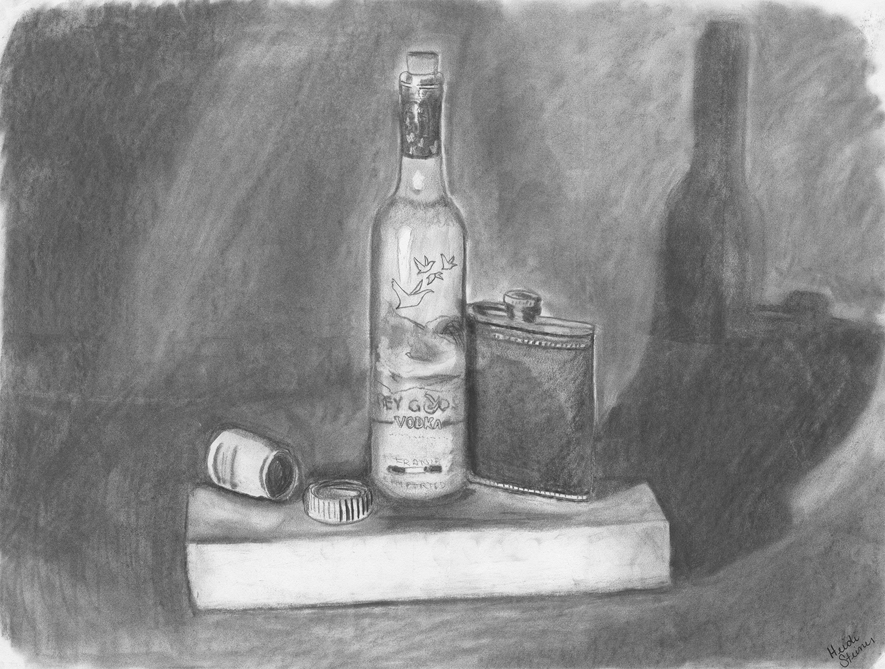"The Hangover" Charcoal Drawing