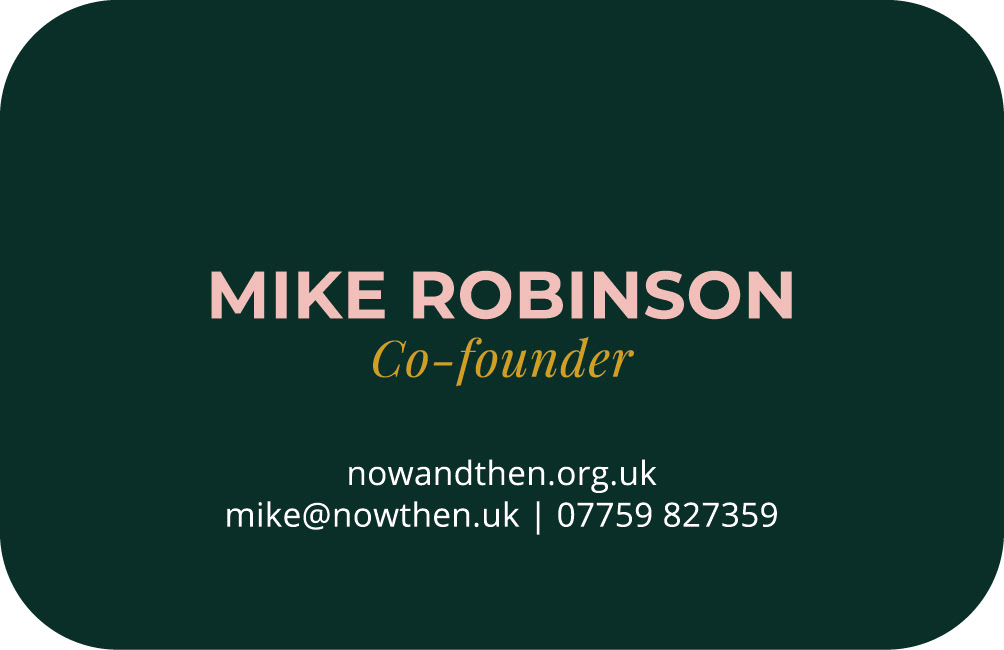 business card branding for now and then by freelance graphic designer melissa carne in cornwall