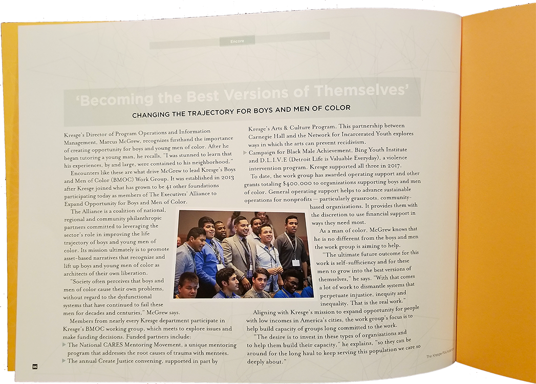 I designed the final page of The Kresge Foundation's 2017 Annual Report