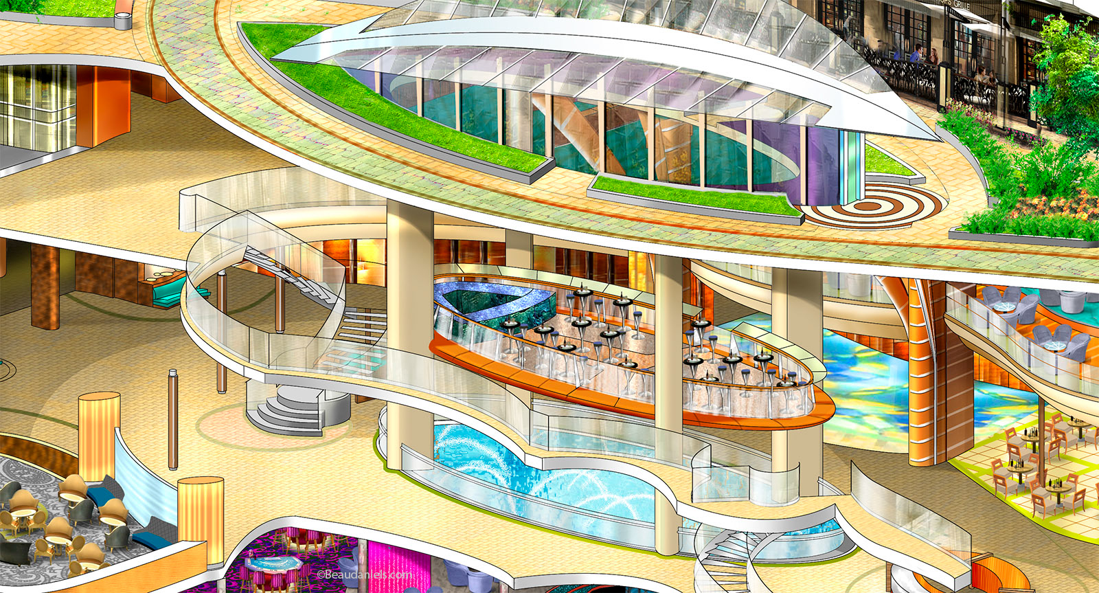 Allure of the Seas, Floating Bar