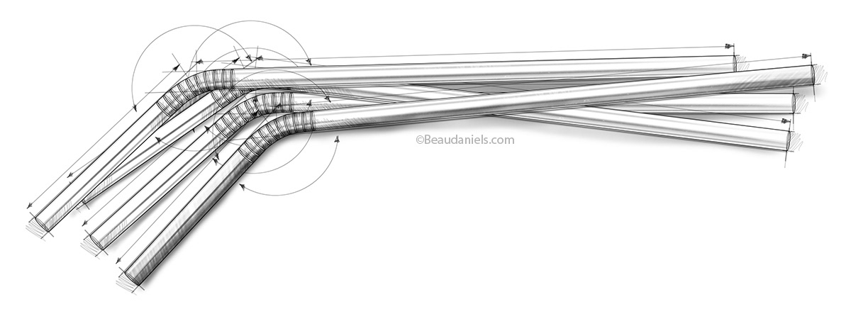Restoration Hardware. Stainless steel bendy straws.