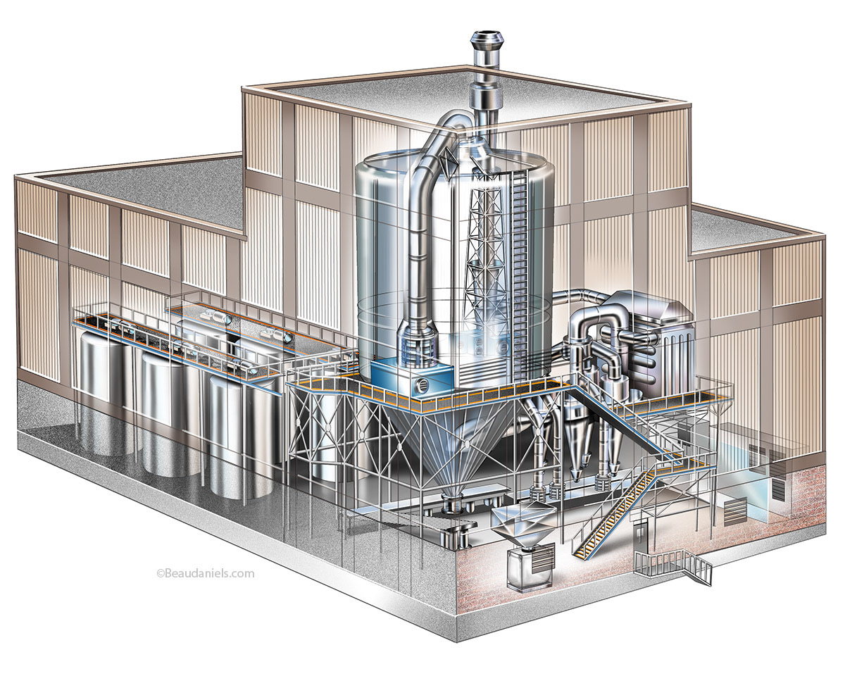 Cement Factory cutaway illustration