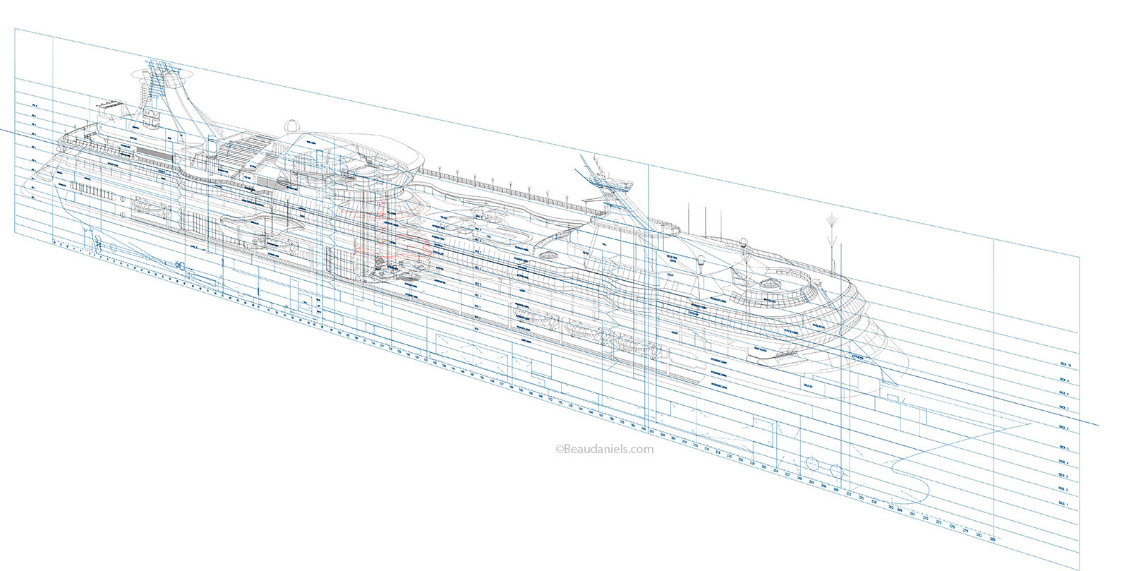 Vision of the Seas, Switching between layers, now in photoshop we are better able to see what we are doing.