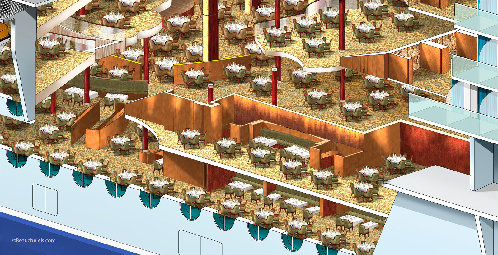 Allure of the Seas, Dining rooms.