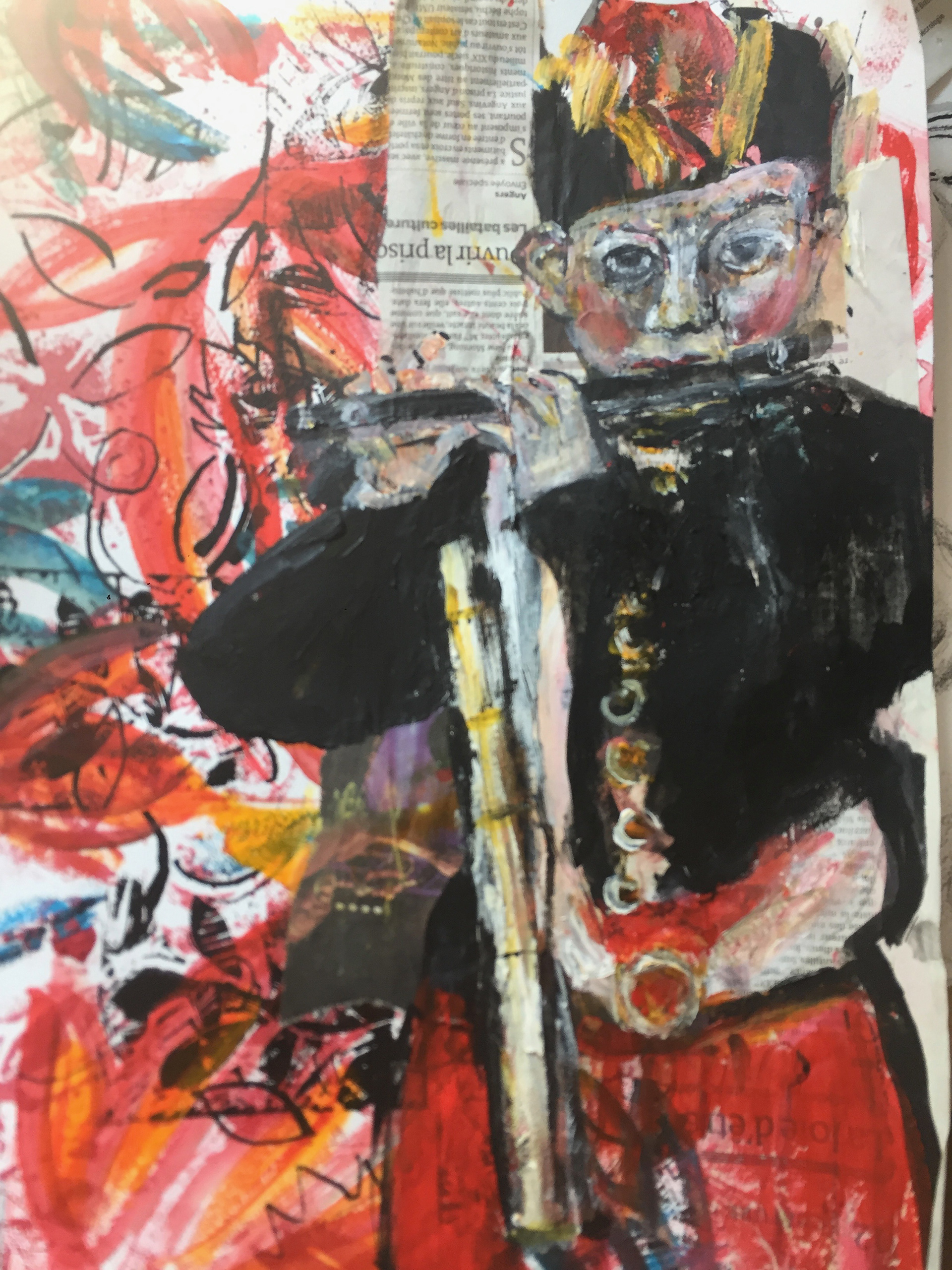 tribute to E Manet le joueur de flute by clotilde Hulin Quarez