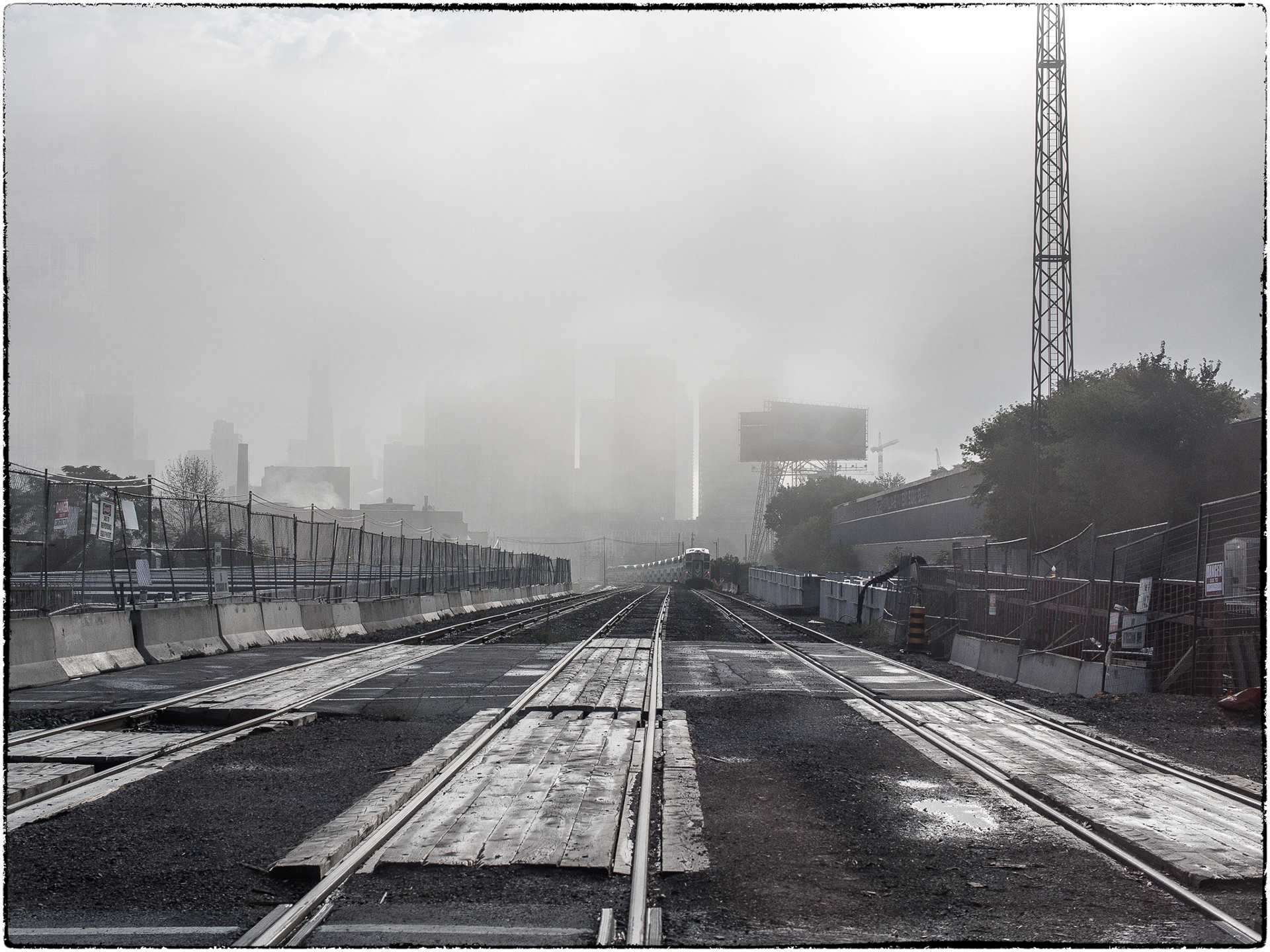 Headed into Union Station on a foggy morning