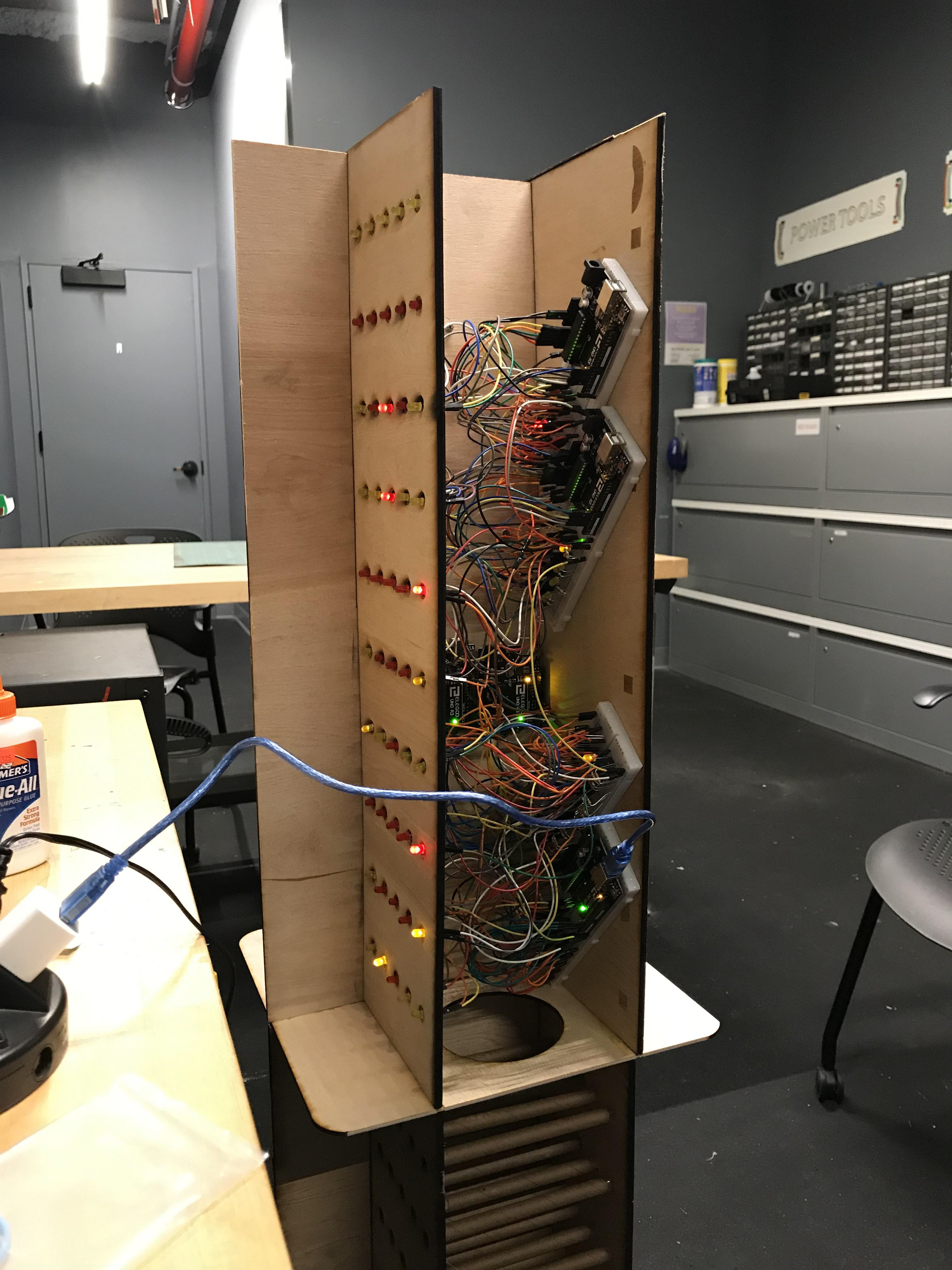 Fig. 19 - Testing the LED lights