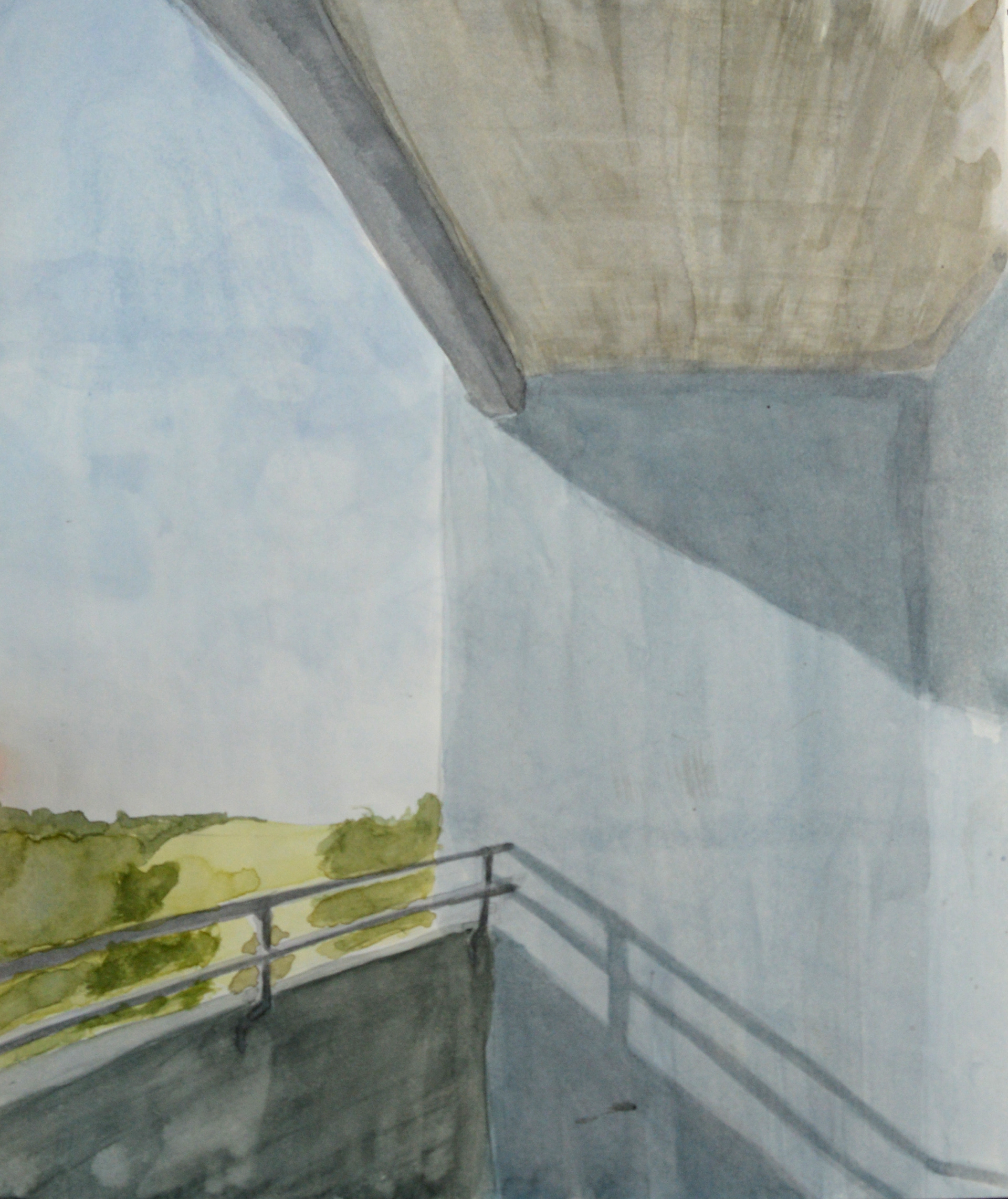 1970s balcony - watercolour, 2014