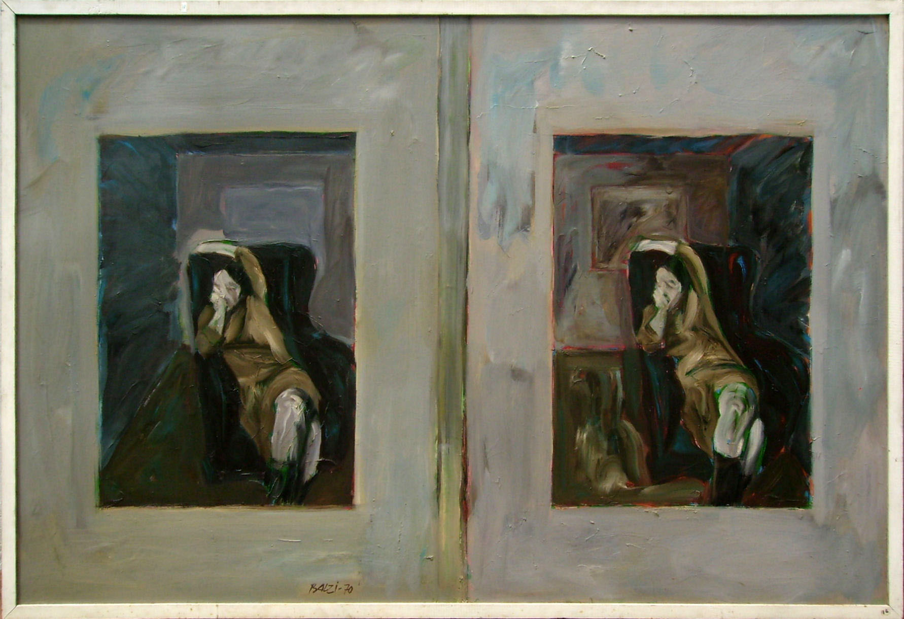 n.105 "Two Women" Oil on canvas  Year:1970  150 x 100cm