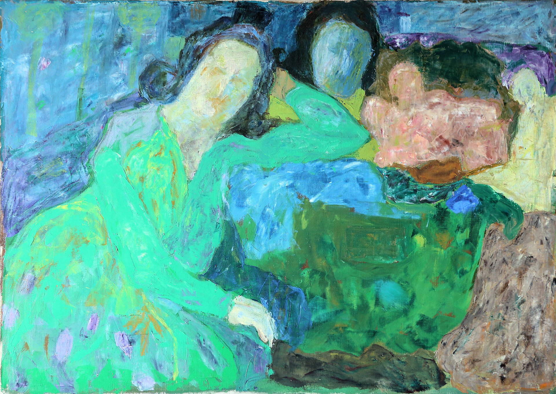 n.76 "Woman in Green" Oil on canvas Year: 1963  100 x 70