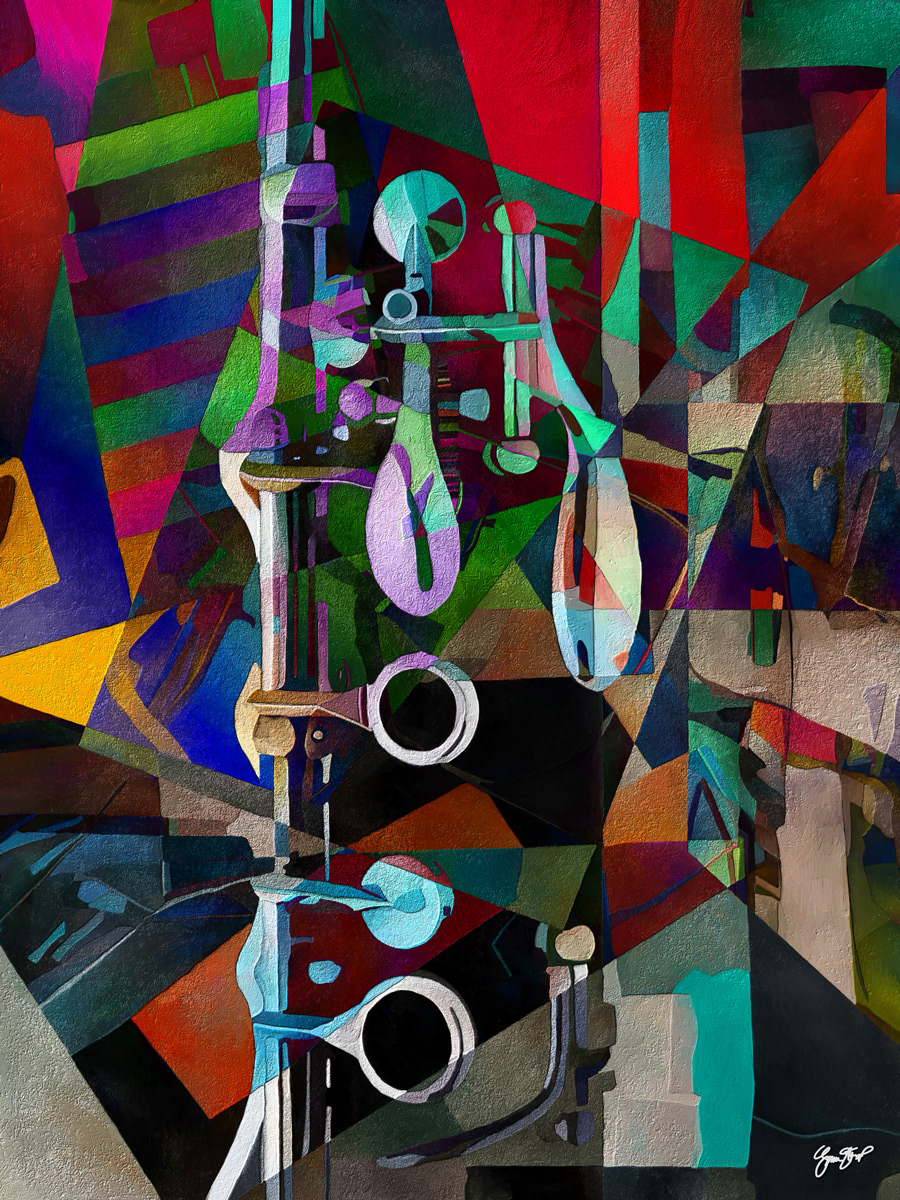 The Clarinet in Abstract by Gina Startup