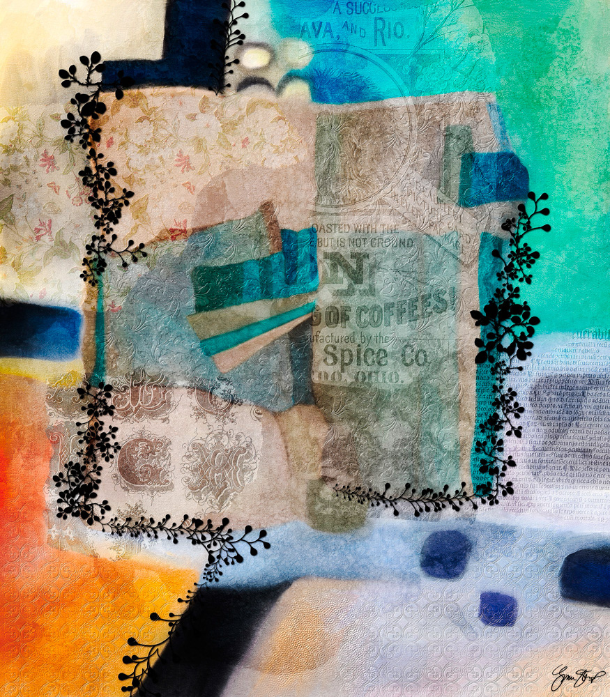 Mixed media collage by Gina Startup