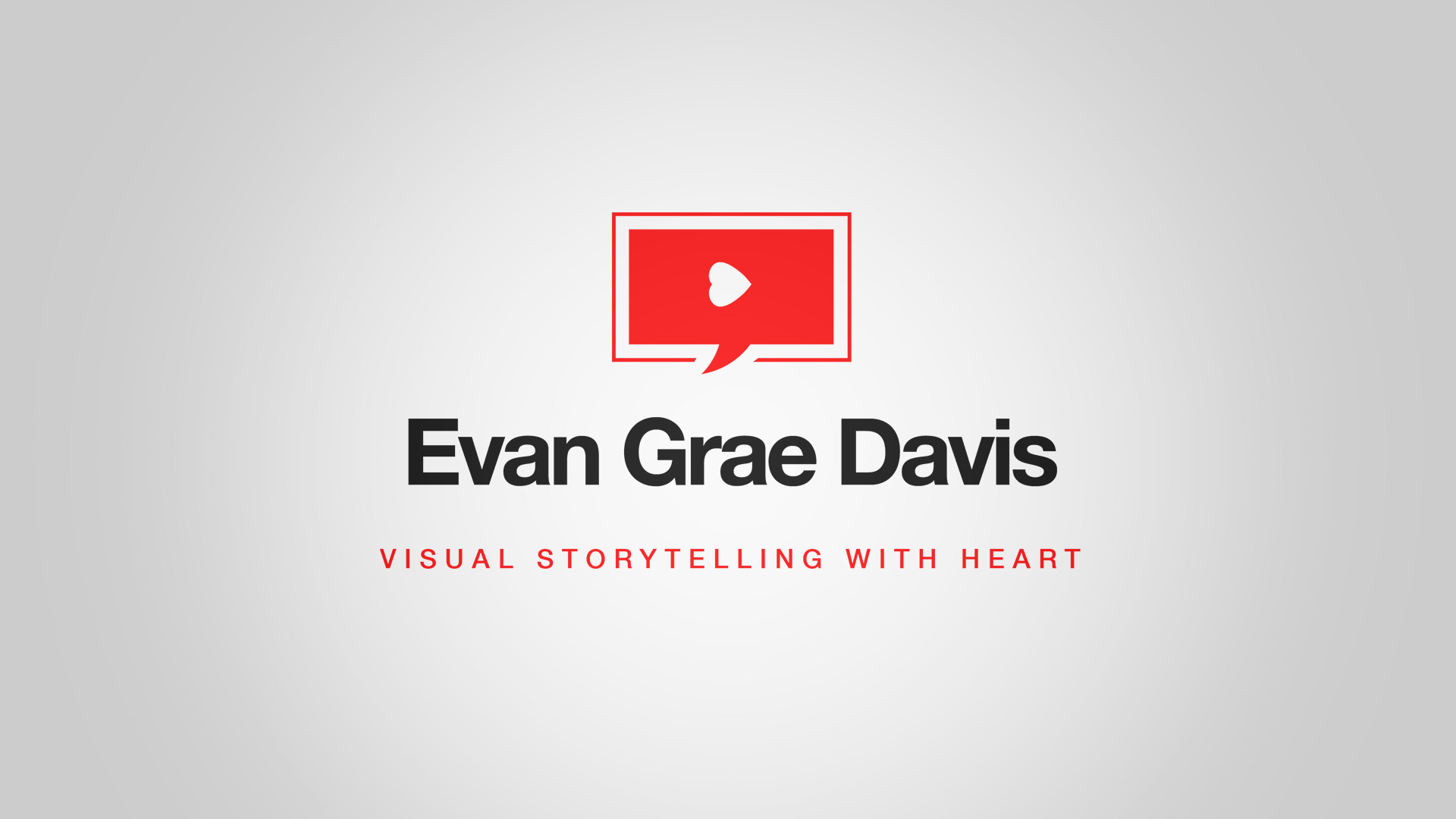 Tucson logo design for Evan Grae Davis with tagline "Visual Storytelling with Heart"