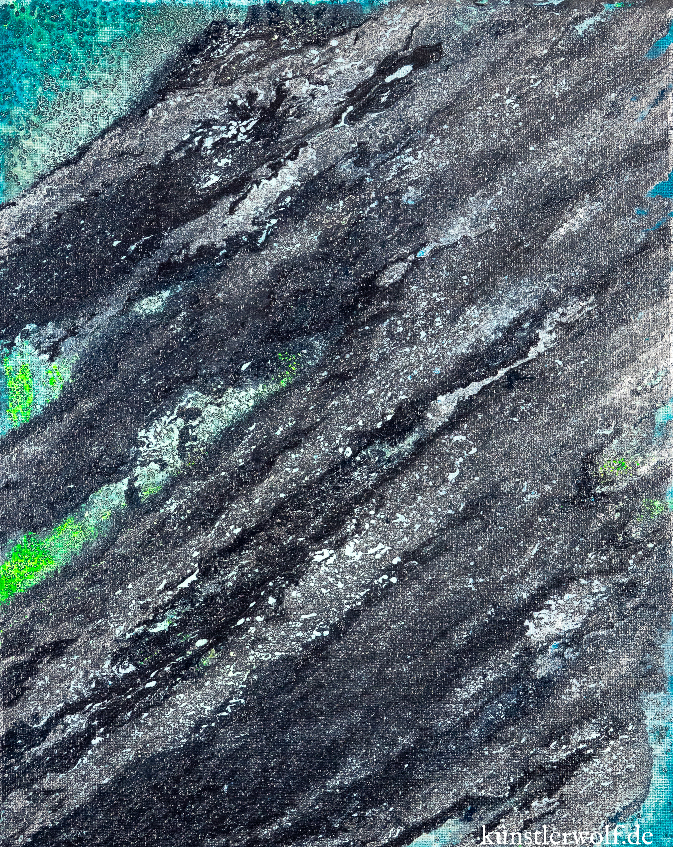 "Gezeiten" aus meiner Serie "Leben". Januar 2020 Acryl auf Leinwand.