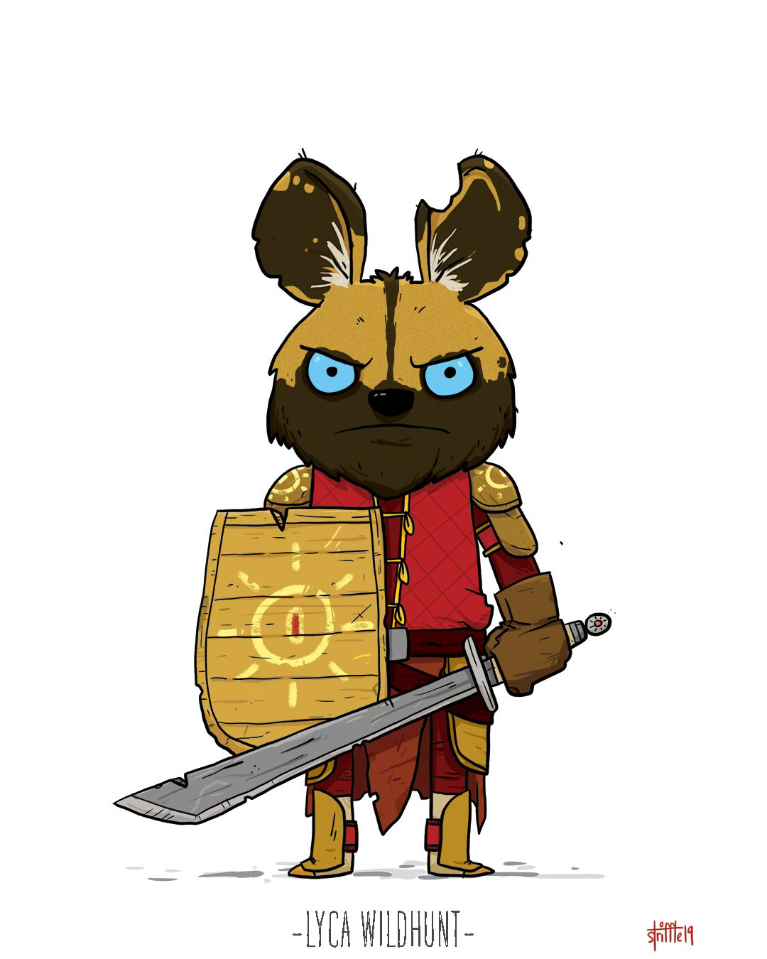Lyca Wildhunt, painted dog soldier
