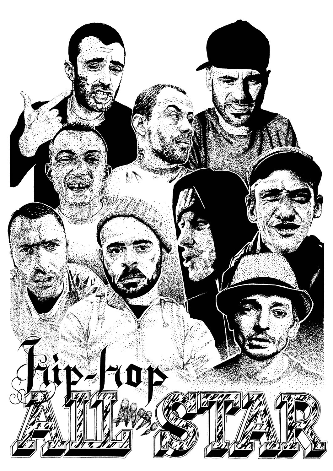 Illustration et lettering Hip-Hop All Anti Star