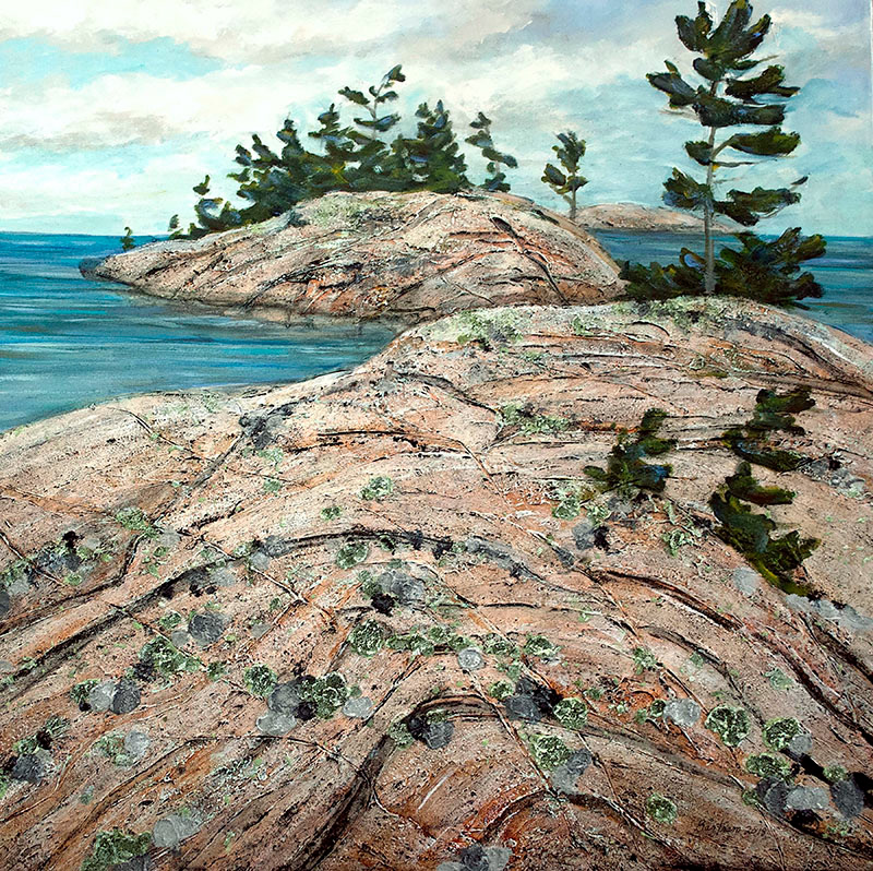 Chikanishing Mouth, 2018 - 30x40”, acrylic mixed media on canvas, SOLD