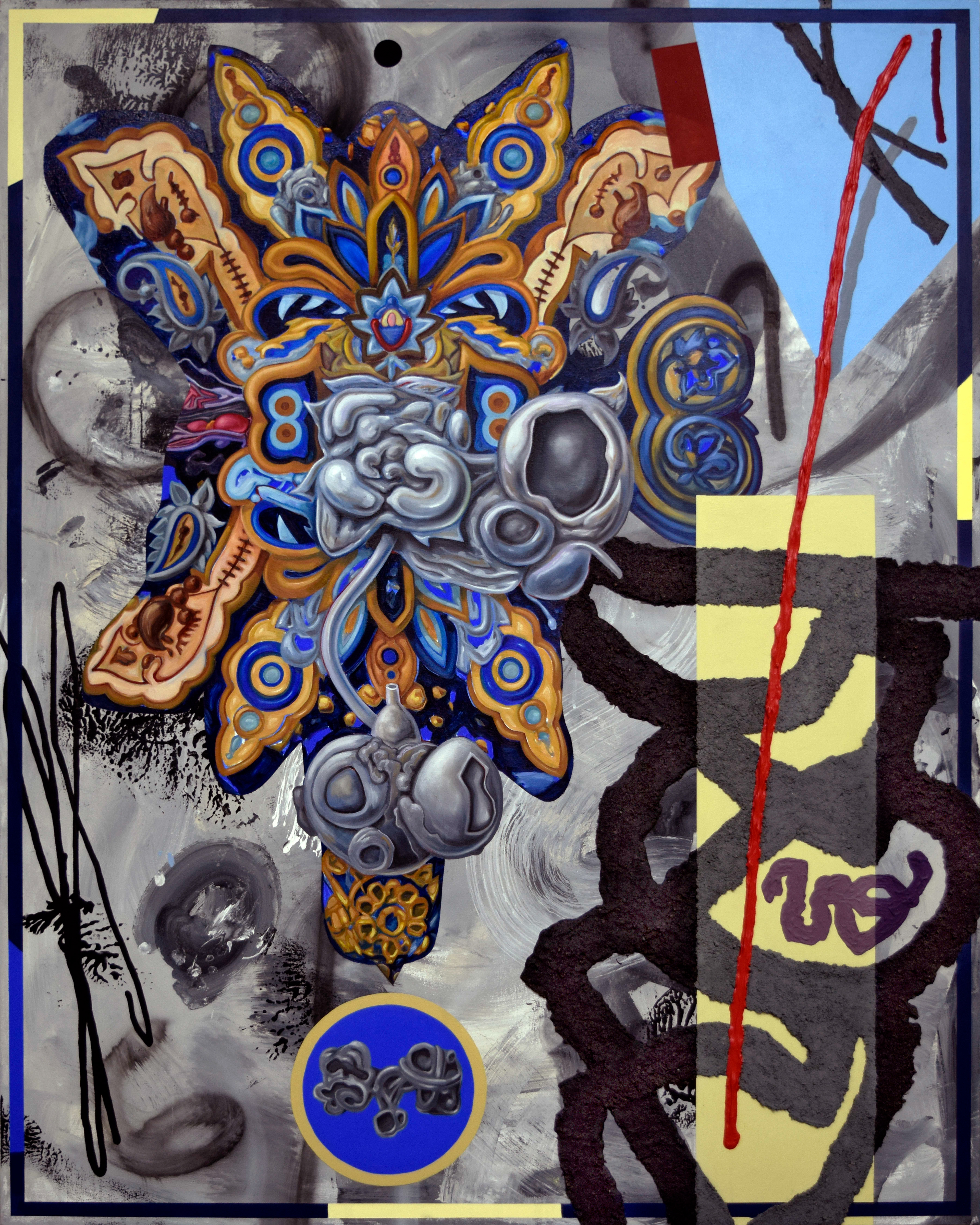 I Come From Space Through A Hole In The Sky 48”x60” mixed media on canvas, 2020