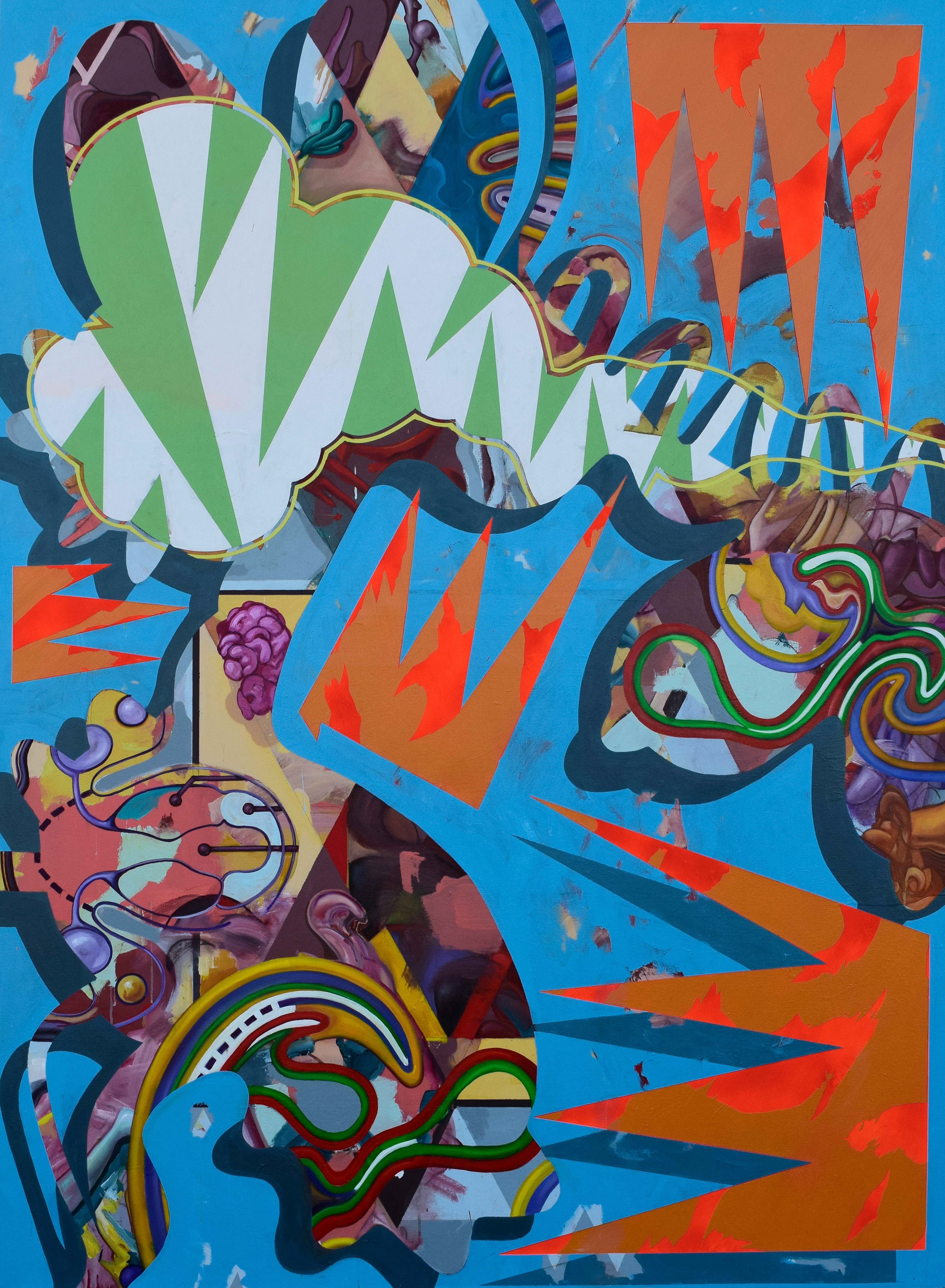 Sticky Self 66" x 90" mixed media on canvas